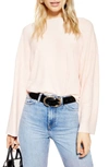 Topshop Super Soft Ribbed Sweater In Pink