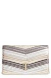 TED BAKER JASICCA QUILTED CHEVRON LEATHER CLUTCH,158910-JASICCA-WXB