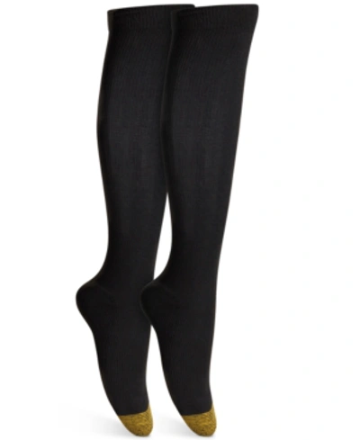 Gold Toe Women's Coolmax Compression Socks In Black