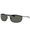 Ray Ban Sunglasses Unisex Olympian I Deluxe - Black Frame Green Lenses Polarized 62-18 In Black/green Polar