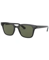 Ray Ban Ray-ban Unisex Polarized Square Sunglasses, 51mm In Black/dark Green Polar