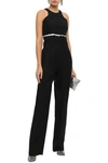 ROBERTO CAVALLI STRAPLESS EMBELLISHED SILK CREPE DE CHINE-PANELED TWILL JUMPSUIT,3074457345621132141