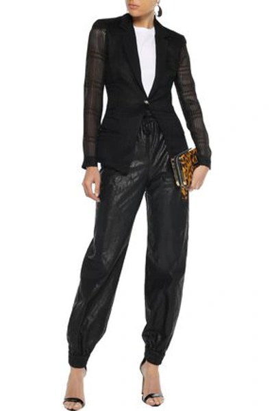 Versace Collection Woman Open-knit Blazer Black