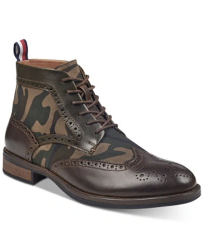 Tommy Hilfiger Ruzman Camo Boots Men's Shoes In Brown