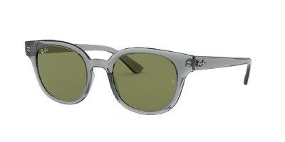 Ray Ban Rb4324 Sunglasses Transparent Grey Frame Green Lenses 50-21