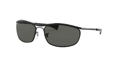 Ray Ban Sunglasses Unisex Olympian I Deluxe - Black Frame Green Lenses Polarized 62-18