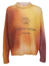 Palm Angels Tie Dye Mohair & Wool Crewneck Sweater In Multicolor