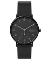 Skagen Aaren Kulor Aluminum Silicone Strap Watch 41mm Created For Macy's In Black