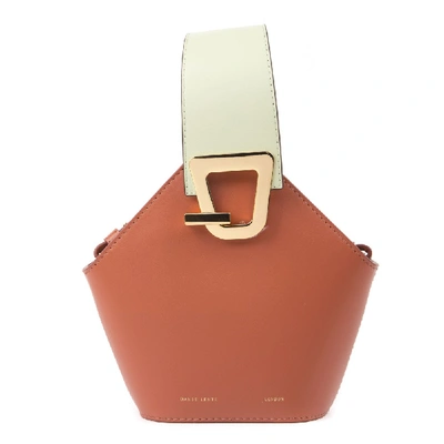 Danse Lente Rosewood And Mint Leather Jhonny Bucket Bag Fw 2019 In Brown