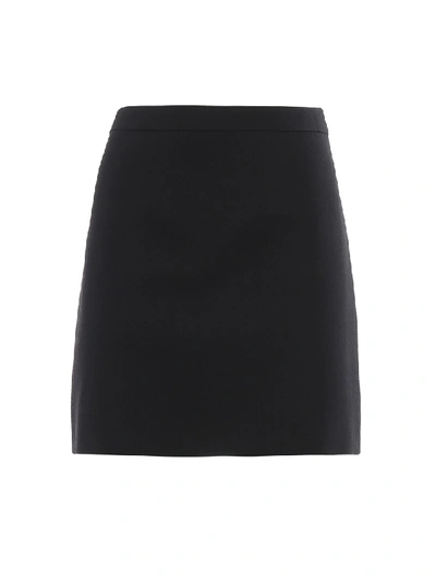 Givenchy Wool Drill Mini Skirt In Black