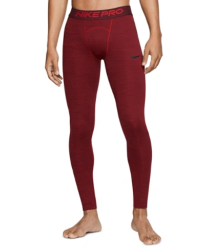 Nike Pro Men's Leggings In Maroon