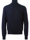 Brunello Cucinelli Knit Turtleneck Sweater Ribbed Cuffs In Blue