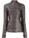 GOLDEN GOOSE LEOPARD-PRINT TURTLENECK TOP