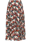 Valentino X Undercover Lovers Print Pleated Skirt In Am0 Multicoloured