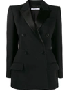 Givenchy Double-breasted Satin-trimmed Wool-blend Twill Blazer In Black