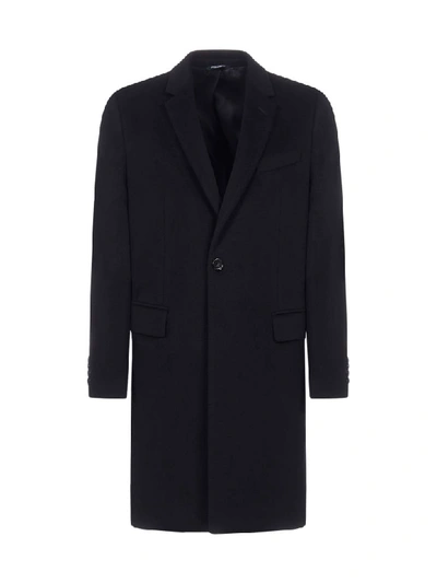 Dolce & Gabbana Wool And Cashmere Tailored Coat In Nero