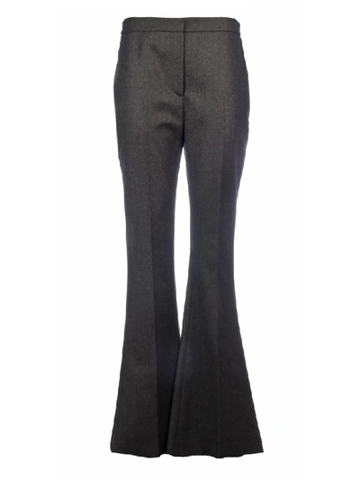 Alexander Mcqueen Wool Sharp Flared Trousers In Anthracite