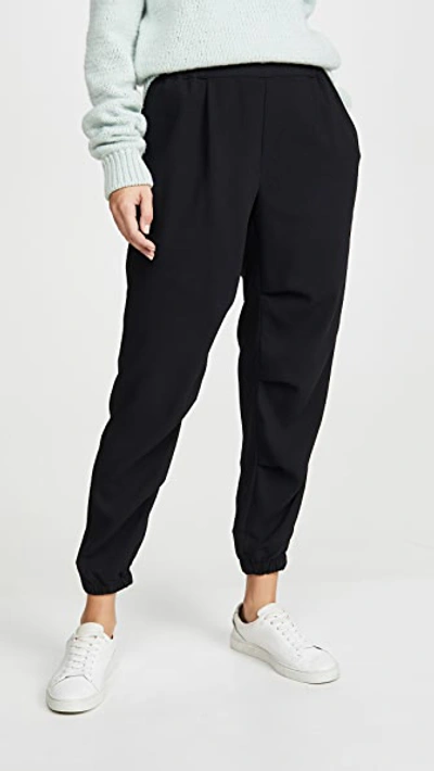 Joie Hedia Crepe Tapered Trousers In Caviar