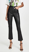 7 FOR ALL MANKIND HIGH WAISTED LEATHER SLIM KICK JEANS