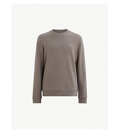 Allsaints Raven Cotton-fleece Sweatshirt In Core Grey