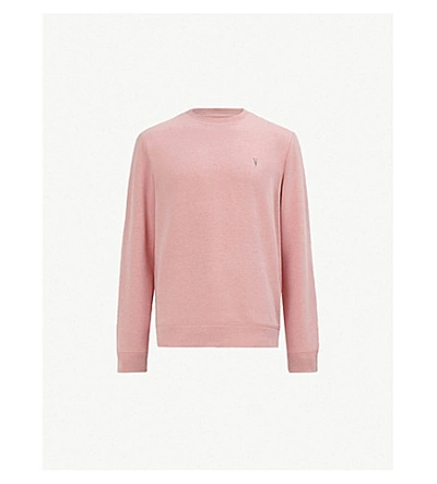 Allsaints Raven Cotton-fleece Sweatshirt In Lt Havana Pink