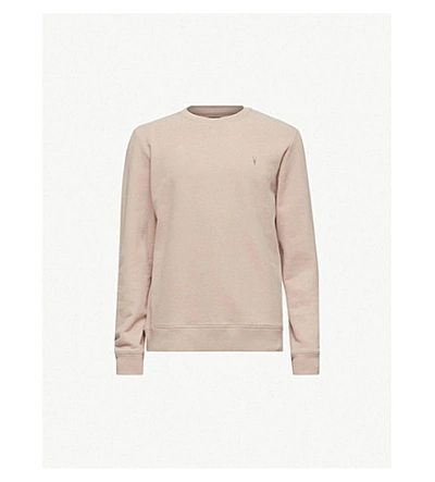 Allsaints Raven Cotton-fleece Sweatshirt In Mushroom Pink