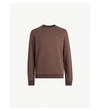 Allsaints Raven Cotton-fleece Sweatshirt In Oxbloodmarl