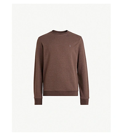 Allsaints Raven Cotton-fleece Sweatshirt In Oxbloodmarl