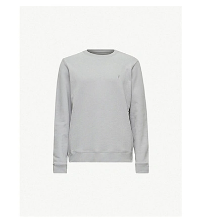 Allsaints Raven Cotton-fleece Sweatshirt In Space Blue Mar