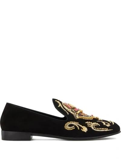 Giuseppe Zanotti Quin Embellished Loafers In Black