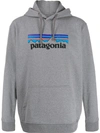 Patagonia Logo-print Recycled Polyester And Cotton Blend Hoody In Grey