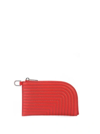 Rick Owens Contrast Stitched Wallet In Red