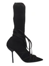 BEN TAVERNITI UNRAVEL PROJECT HIGH HEELS ANKLE BOOTS IN BLACK WOOL,11091728