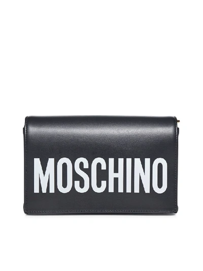 Moschino Logo Lettering Nappa Cross Body Bag In Black