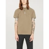 Allsaints Parlour Cotton-blend Polo-shirt* In Beech Green