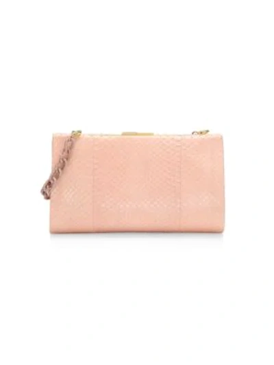 Nancy Gonzalez Women's Colette Snakeskin & Crocodile Frame Clutch In Nude