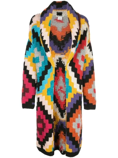 Alice And Olivia Astrid Shawl-collar Long Cardigan In Multi