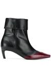 SALONDEJU CONTRAST ANKLE BOOTS
