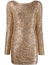 In The Mood For Love Moss Sequin-embellished Mini Dress In Gold