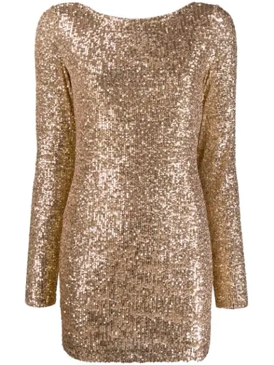 In The Mood For Love Moss Sequin-embellished Mini Dress In Gold