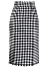 DOLCE & GABBANA HOUNDSTOOTH FITTED MIDI SKIRT