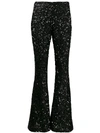 AMUSE SEQUIN-EMBELLISHED FLARED TROUSERS
