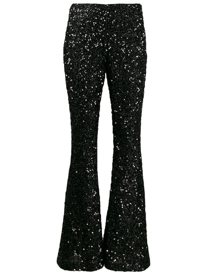 Amuse Sequin-embellished Flared Trousers In Black