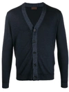 Altea Knitted Slim Fit Cardigan In Blue
