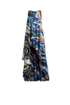 ROBERTO CAVALLI SISTINE CHAPEL PRINT SILK DRESS,13964517