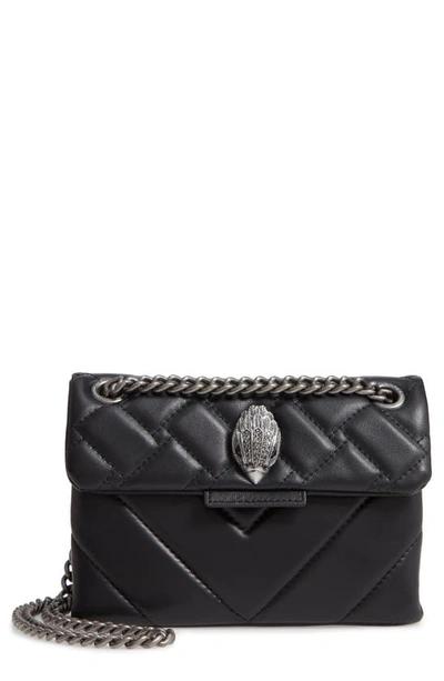 Kurt Geiger Mini Kensington Quilted Leather Crossbody Bag In Black  