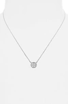 Tory Burch Pave Logo Pendant Necklace In Tory Silver/ Crystal