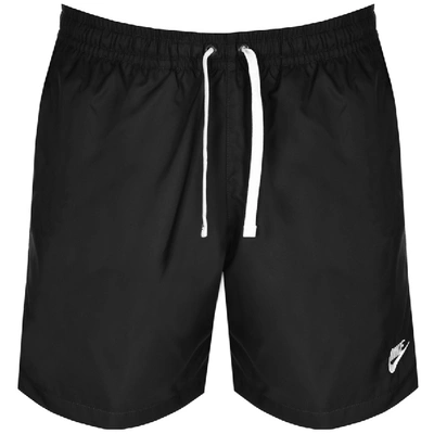 Nike Flow Wide-leg Logo-embroidered Shell Drawstring Shorts In Black
