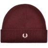 FRED PERRY ROLL UP RIBBED BEANIE HAT BURGUNDY,124832