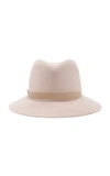 ALBERTUS SWANEPOEL JORDYN VELVET-TRIMMED FELT FEDORA,731536